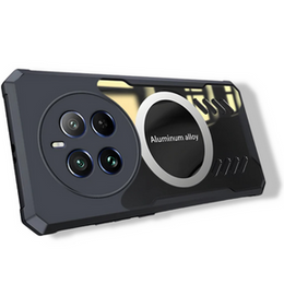 Puzdro pre Realme 12 Pro 5G / 12 Pro+ 5G, s magnetickým štítkom, transparentné / čierne