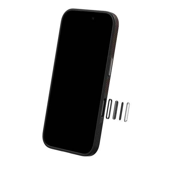 BENKS Kevlarové puzdro Magnetic Armor Pro Prestige 600D Y065 pre MagSafe s aktívnym tlačidlom pre iPhone 16 Pro