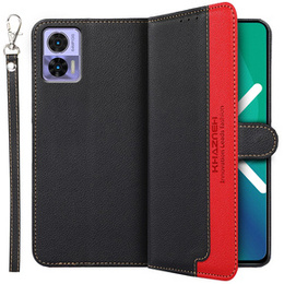 Klapkové puzdro pre Motorola Edge 30 Neo 5G, KHAZNEH RFID, Dual Color, čierne