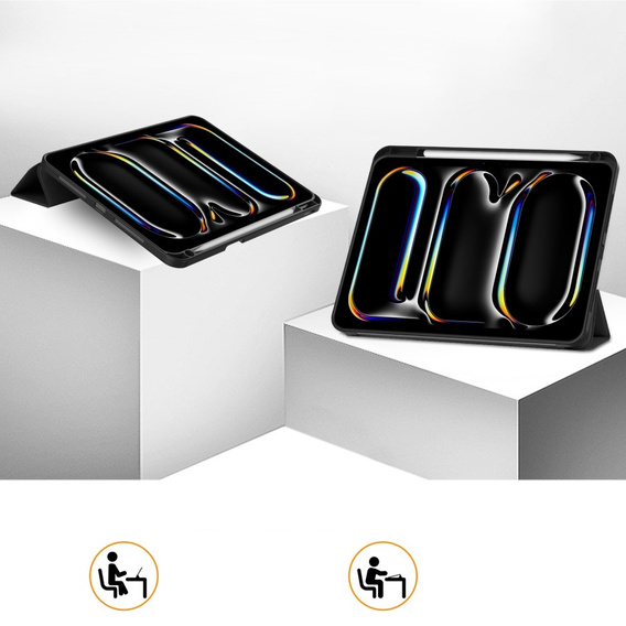 Puzdro pre iPad Pro 11" 2024 (5 gen.), Smartcase s priestorom pre stylus, čierne