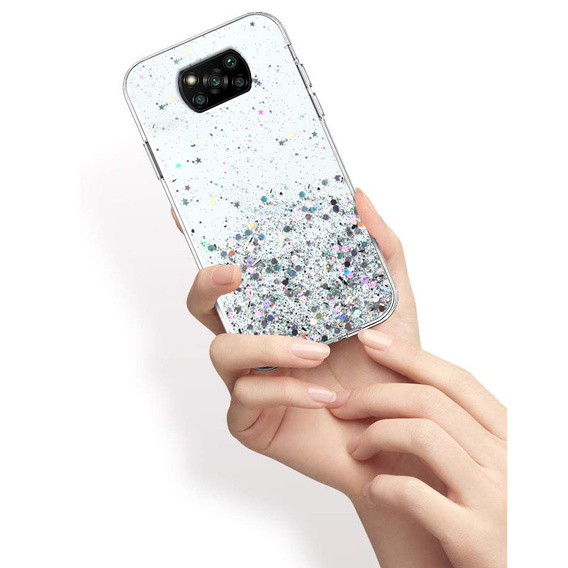 Obal na mobil pre Xiaomi POCO X3 / X3 NFC, Glittery, priehľadné