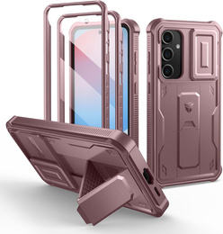 Obrnené puzdro pre Samsung Galaxy S24 FE, Dexnor Full Body (Two Frames), ružové rose gold