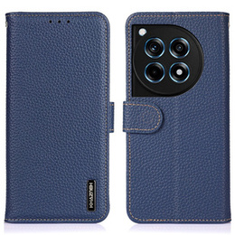 KHAZNEH RFID puzdro pre OnePlus 12R, Litchi Texture, modré
