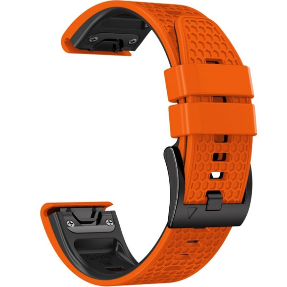 Silikónový remienok pre Garmin Fenix 7 / Forerunner 965 / 955 / 945 / 935, oranžový / čierny