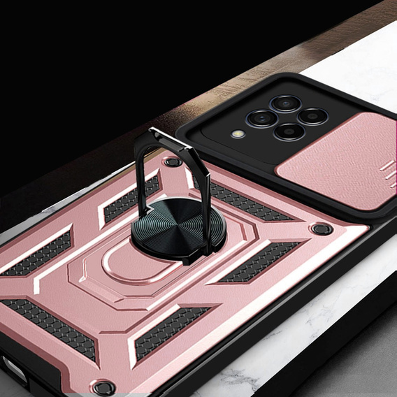 Obal na mobil pre Samsung Galaxy M53 5G, CamShield Slide, ružové rose gold
