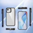 Puzdro pre Iphone 16E, Kickstand Frame, transparentné / čierne