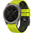 Silikónový remienok pre Garmin Fenix 7 / Forerunner 965 / 955 / 945 / 935, žltý / čierny