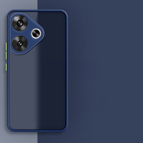 Silikónové puzdro pre Xiaomi Poco F6, s ochranou fotoaparátu, transparentné / modré