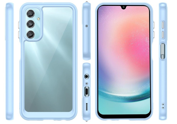 Obal na mobil pre Samsung Galaxy A25 5G, Fusion Hybrid, transparentné / modré + 9H sklo