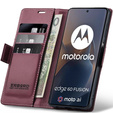 Puzdro pre Motorola Edge 60 / 60 Fusion, ERBORD Glossy Litchi, flipová peňaženka, červené