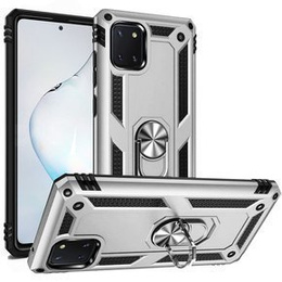 Pancierované obal na mobil pre Samsung Galaxy Note 10 Lite, Nox Case Ring, strieborné