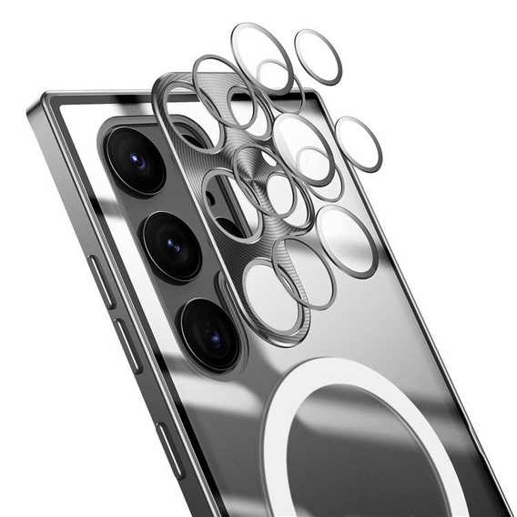 Ochranné puzdro na fotoaparát pre Samsung Galaxy S22 Ultra, CamShield MagSafe, transparentné / čierne