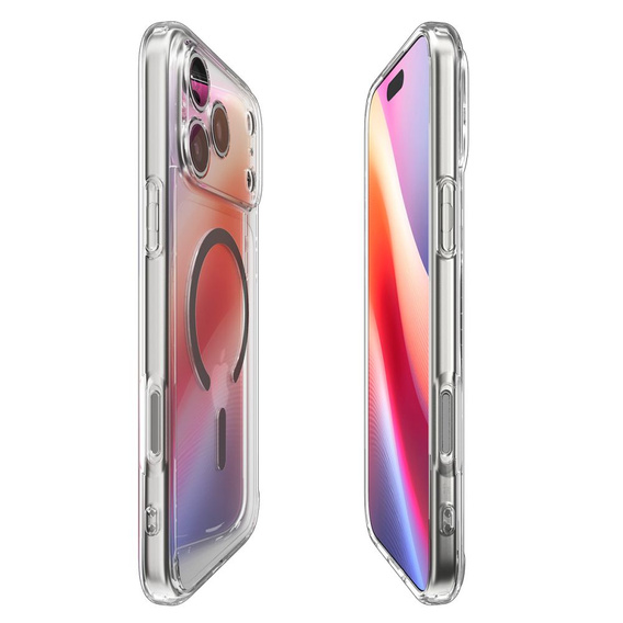 Spigen Ultra Hybrid MagSafe puzdro pre iPhone 17 Pro, číre / grafitové