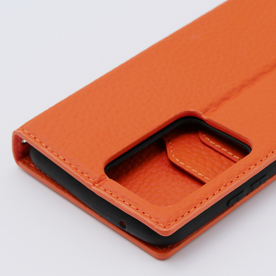 Kožené puzdro pre Samsung Galaxy S20 Ultra, ERBORD Grain Leather, oranžové