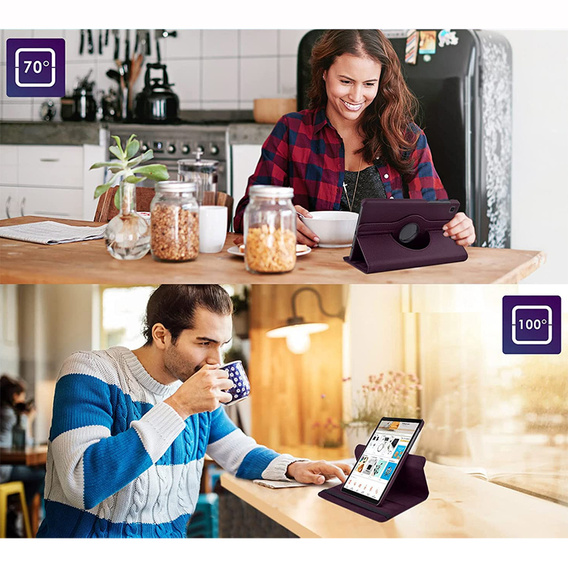 Puzdro pre Samsung Galaxy Tab A7 Lite 8.7 T220 / T225 TB330FU 10.95", otočné o 360°, fialové