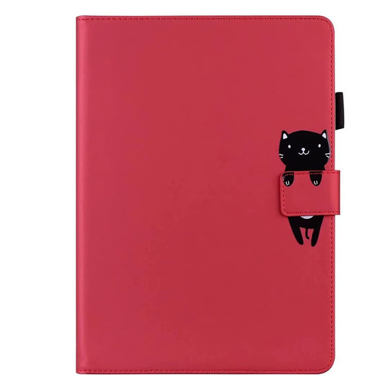 Puzdro pre iPad 10.2" 2021/2020/2019 (9/8/7 gen.), s chlopňou, animal, červené