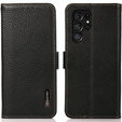 KHAZNEH RFID puzdro pre Samsung Galaxy S23 Ultra, Litchi Texture, čierne