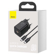 Sieťová nabíjačka Baseus Super Si PD 25 W USB-C + kábel USB-C, čierna