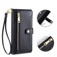 Klapkové puzdro pre Realme 14 Pro+ 5G, Wallet Zipper Pocket, čierne