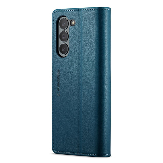 CASEME flipové puzdro pre Samsung Galaxy Z Fold6 5G, Litchi Wallet, modré