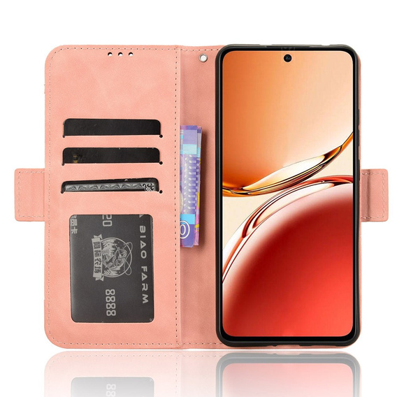 Klapkové puzdro pre Oppo Reno 12FS / 12F, Card Slot, ružové