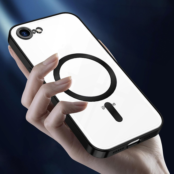 Puzdro pre iPhone 16E, Electro MagSafe, čierne + sklo na displej