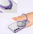 Magnetické puzdro pre Samsung Galaxy A56, pre MagSafe, fialové + sklo 9H