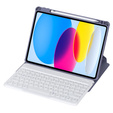 Puzdro s klávesnicou pre iPad 11" 2025 A16 (11 gen.) / iPad 10.9" 2022 (10 gen.), Rotary 360° Leather, fialové