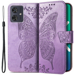 Klapkové puzdro pre Motorola Moto G54 5G, Butterfly, fialové