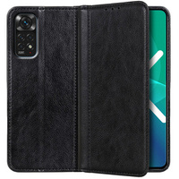 Obal na mobil pre Xiaomi Redmi Note 11/11S, Wallet Litchi Leather, čierne