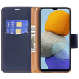 Klapkové puzdro pre Samsung Galaxy M33 5G, Wallet Litchi Magnet, tmavomodré