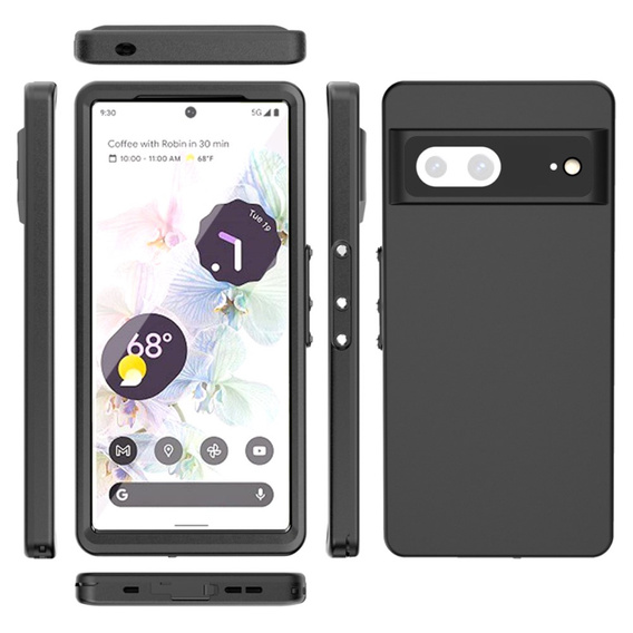 Vodotesné puzdro IP68 pre Google Pixel 7, Redpepper, čierne