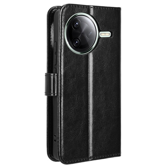 Klapkové puzdro pre Xiaomi Poco F7 Pro, Crazy Horse Wallet, čierne