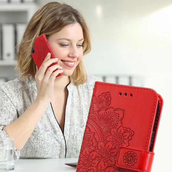 Klapkové puzdro pre Samsung Galaxy A14 4G/5G, Mandala Flower, červené