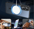 Puzdro pre Samsung Galaxy S25 Edge, Kickstand Matt Case, pre MagSafe, čierne + sklo na displej