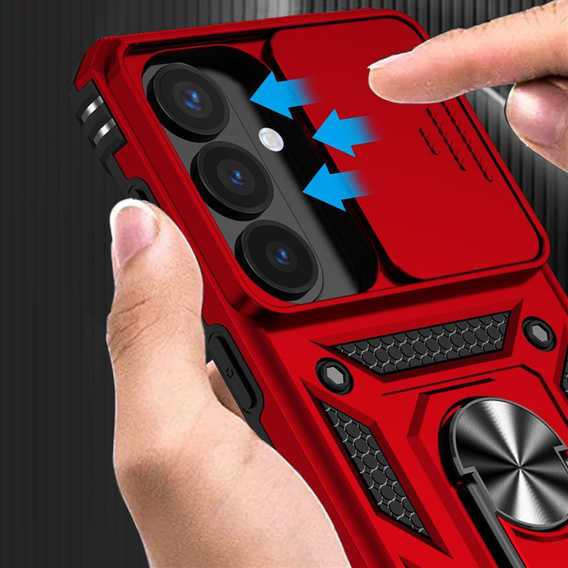 Puzdro s podstavcom a krytom objektívu pre Samsung Galaxy S26, červené