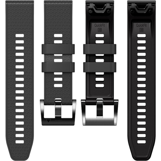 Silikónový remienok pre Garmin Fenix 7 / Forerunner 965 / 955 / 945 / 935, sivý / čierny