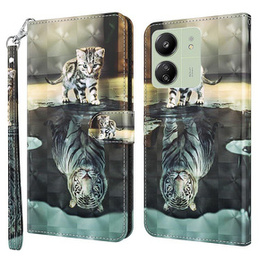 Klapkové puzdro pre Xiaomi Redmi 13C / Poco C65, Wallet, Cat & Tiger
