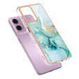 Ochranné puzdro pre Motorola Moto G24 / G24 Power / G04, Marble Slim Case, zelený