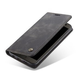 CASEME puzdro pre Samsung Galaxy S7 Edge, Leather Wallet Case, čierne