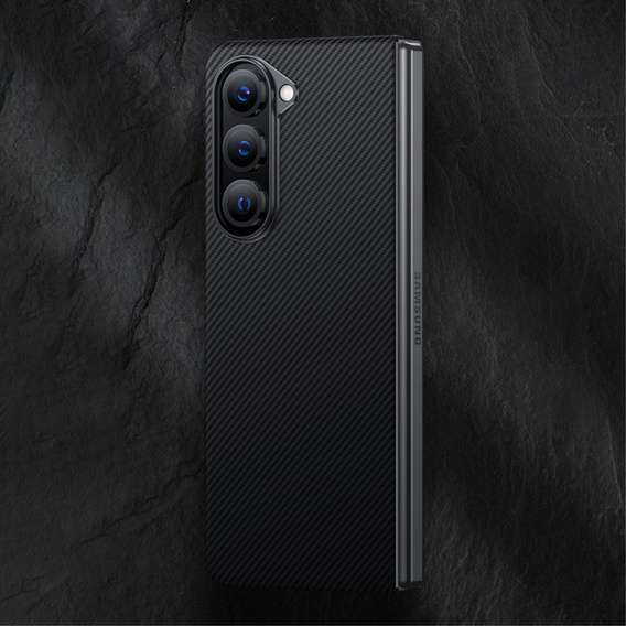 Puzdro BENKS Kevlar pre Samsung Galaxy Z Fold5 5G, pre MagSafe, Carbon Fiber, čierne