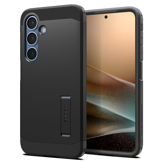 Puzdro Spigen pre Samsung Galaxy S25, Tough Armor Mag MagSafe, čierne + tvrdené sklo 9H