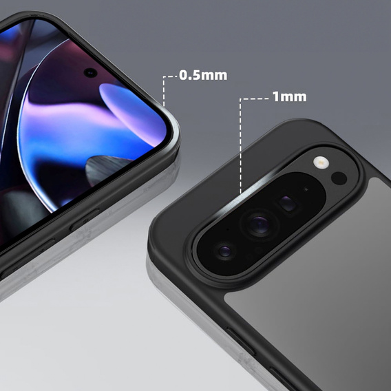 Obal na mobil pre Google Pixel 9 Pro XL, Fusion Hybrid, transparentné / čierne