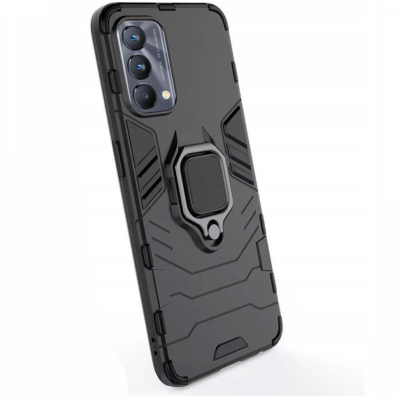Obal na mobil pre Realme GT Master Edition, Kickstand Ring, čierne