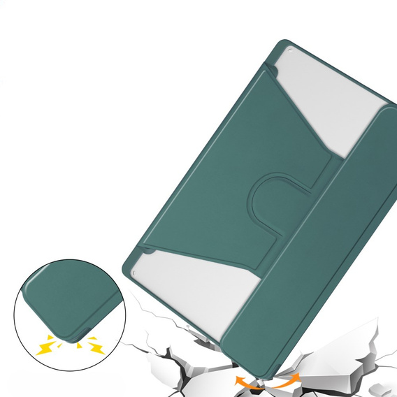 Puzdro s klávesnicou pre Samsung Galaxy Tab S6 Lite 2024 / 2022 / 2020, Rotary 360° Leather, tmavozelené