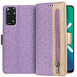 Klapkové puzdro pre Xiaomi Redmi Note 11 4G / Note 11S 4G, Wallet Pocket Zipper Lace, fialové