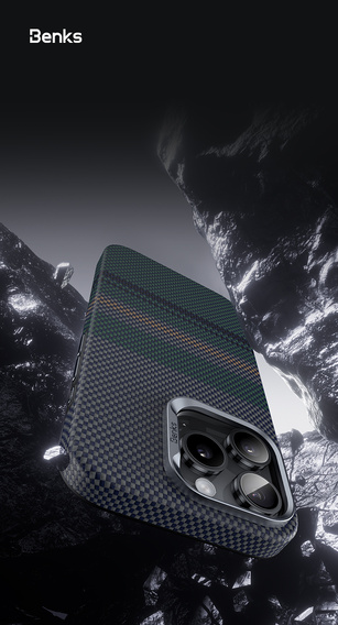 BENKS Kevlar Magnetic Armor Pro Aurora 600D B062 puzdro pre MagSafe pre iPhone 15 Pro Max