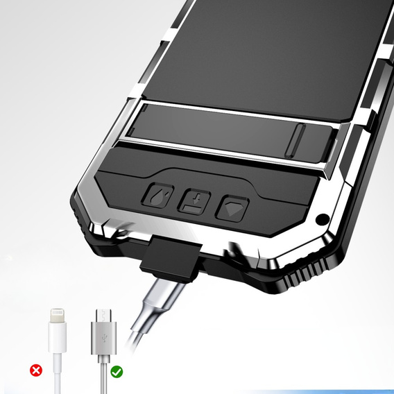 Obrnené puzdro pre iPhone 16E, R-JUST, strieborné