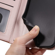 Puzdro s chlopňou pre Samsung Galaxy S25, Rhombus Crossbody Leather, ružové rose gold