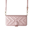 Puzdro s chlopňou pre Oppo Reno 13F 5G, Crossbody Leather Wallet, ružové